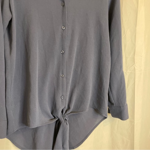 APT 9 Women’s Blue Long Sleeve Button Down Tie Front Size XS - Picture 5 of 12